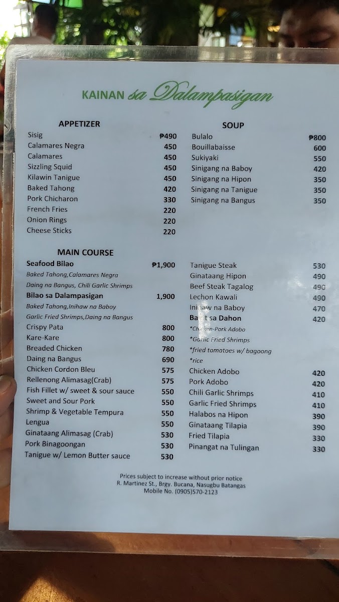 Kainan sa Dalampasigan Menu - Image 2