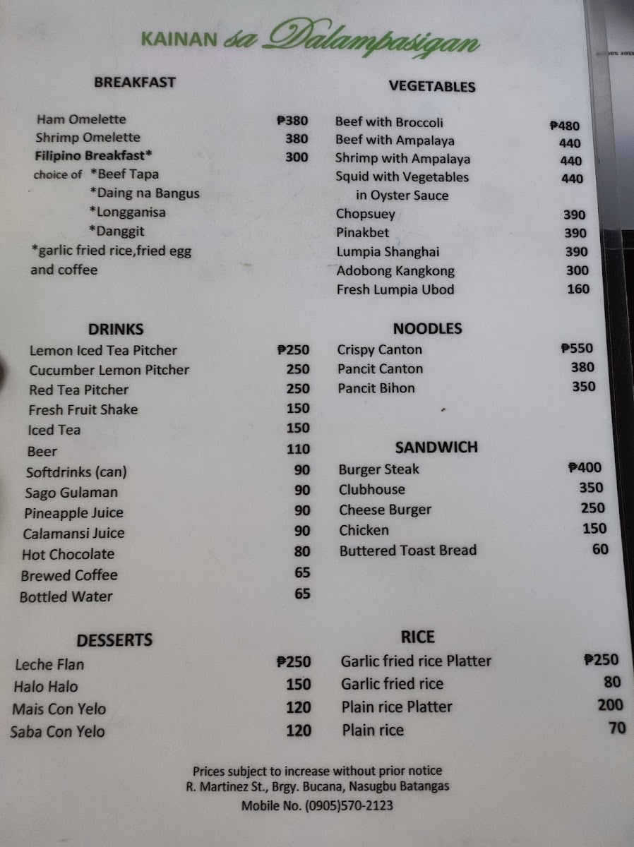Kainan sa Dalampasigan Menu - Image 4